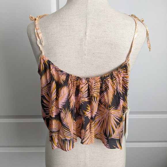 Maaji Crop Top Sleeveless Azahar Clouds Palm Floral Print Swing Style M NWT - Picture 8 of 16